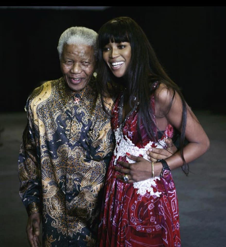Naomi Campbell e Nelson Mandela