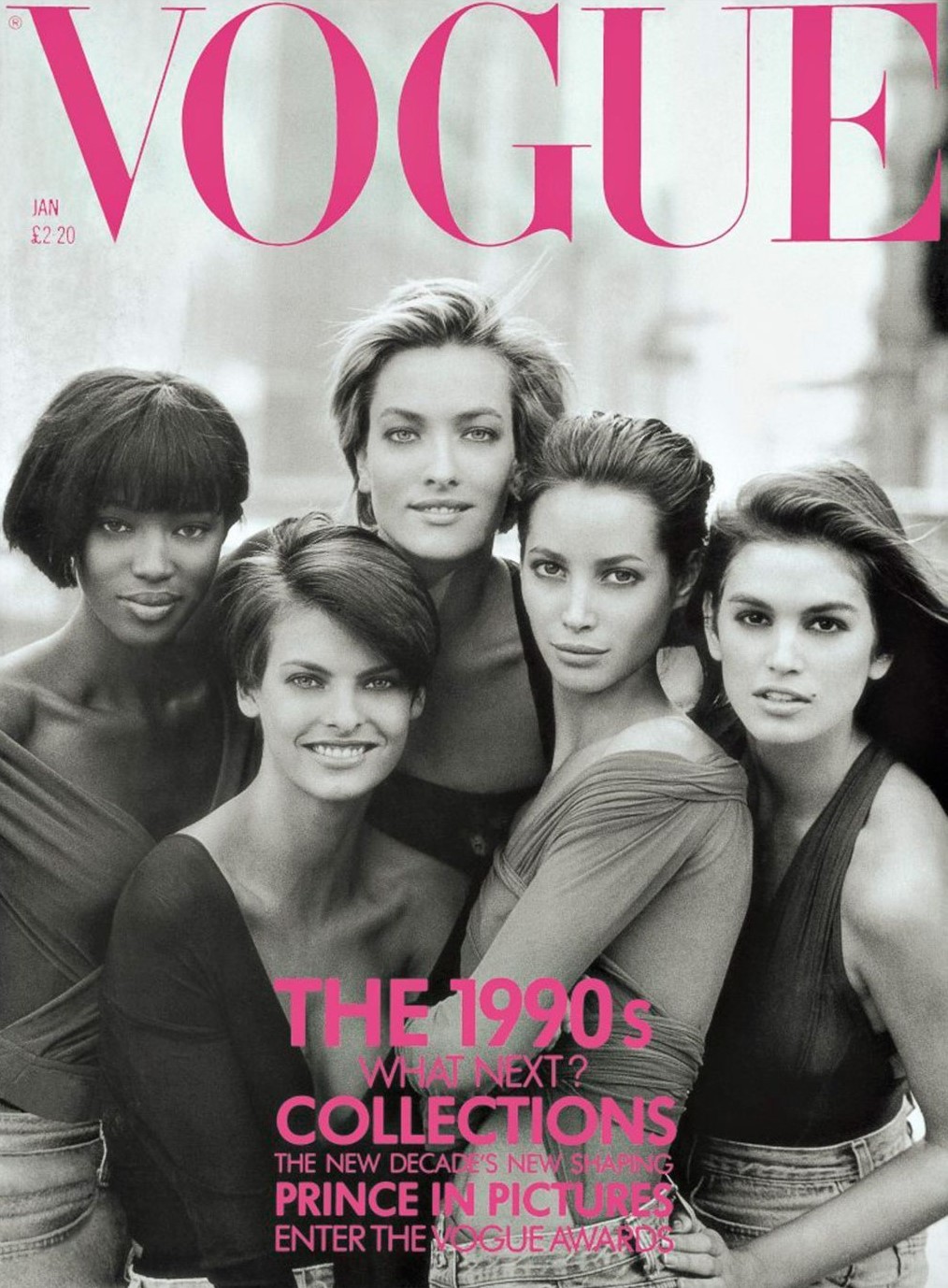 Naomi Campbell e supermodels na capa icônica da Vogue