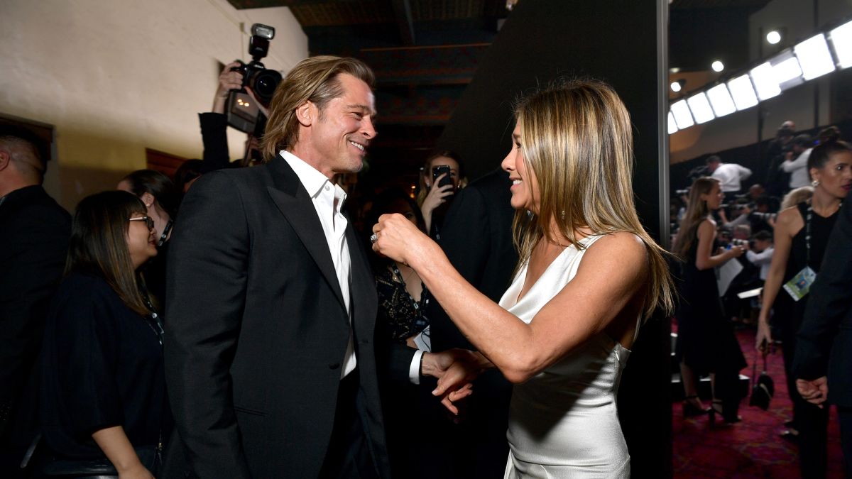 Jennifer Aniston e Brad Pitt no backstage do SAG Awards 2020
