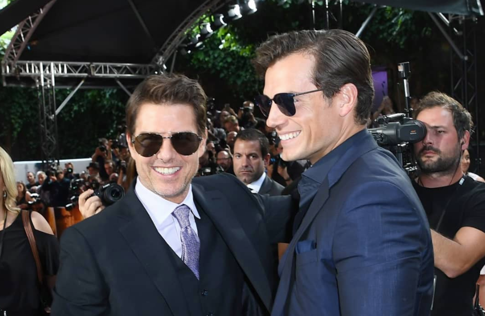 Henry Cavill e Tom Cruise na estreia de Missão Impossivel